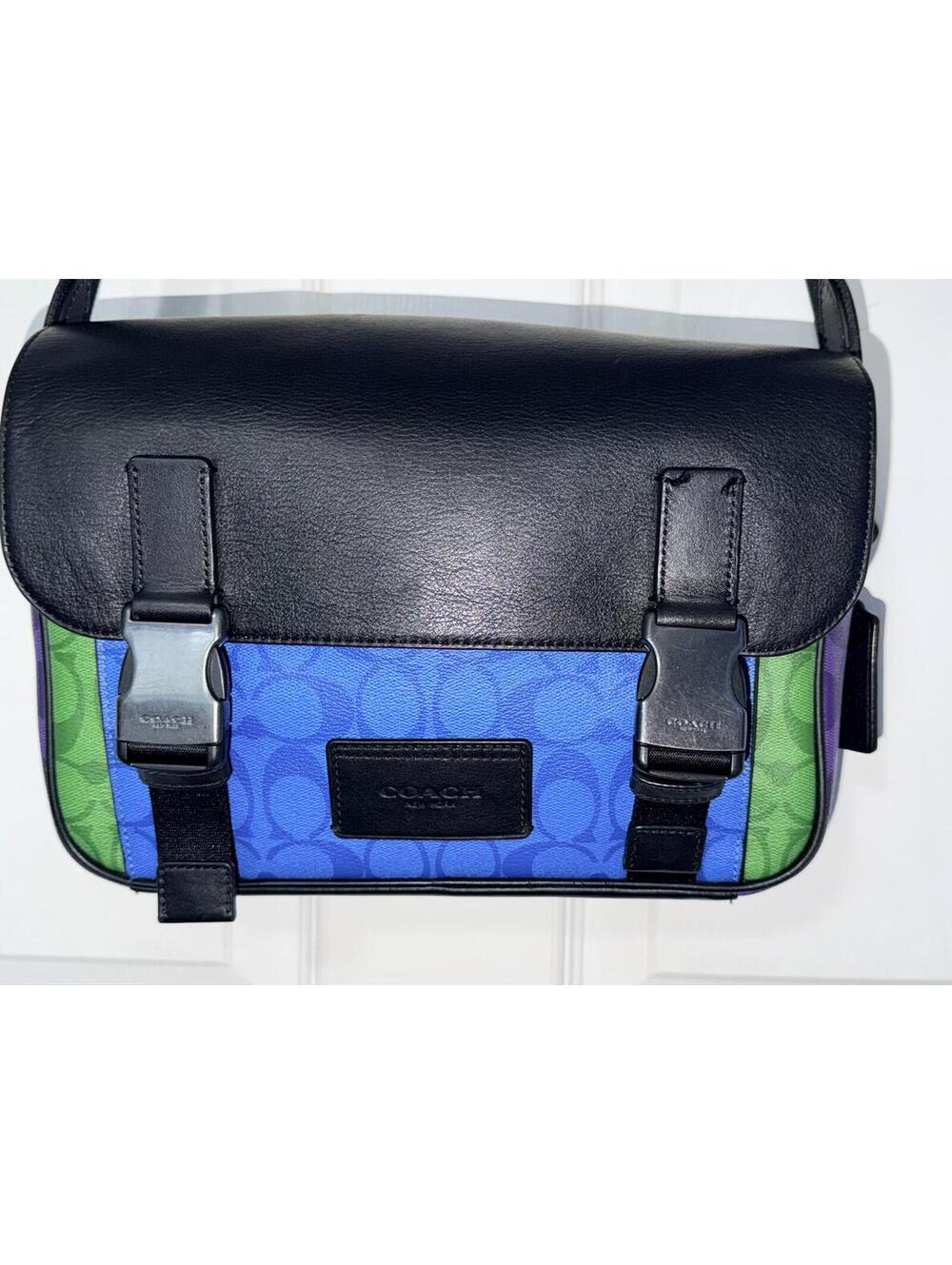 Coach Track Crossbody Bag In Blocked Signature Canvas